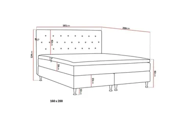 Hilton Plus Komplett Sengepakke 160x200 cm - Grå - Møbler - Senger - Kontinentalsenger