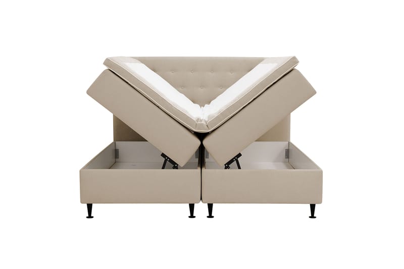 Hilton Plus Komplett sengepakke med oppbevaring 160x200 cm - Beige - Møbler - Senger - Enkeltsenger