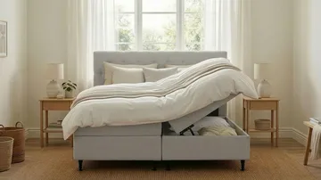 Hilton Plus Komplett sengepakke med oppbevaring 180x200 cm - Grå - Møbler - Senger - Senger med oppbevaring