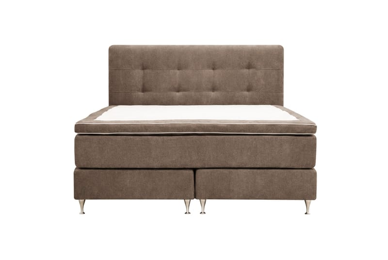 Hilton Premium komplett sengepakke 180x200 cm kontinentalseng med sengegavl, Brunt stoff