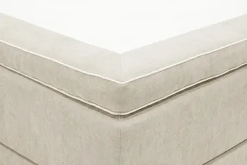 Hilton Premium komplett sengepakke 160x200 cm kontinentalseng med sengegavl - Beige stoff - Møbler - Senger - Kontinentalsenger