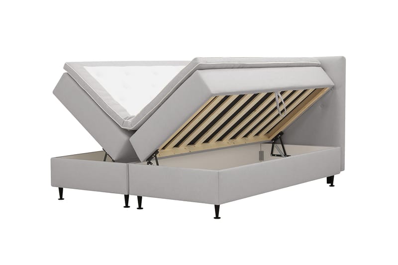 Hilton Plus Komplett sengepakke med oppbevaring 180x200 cm - Grå - Møbler - Senger - Kontinentalsenger