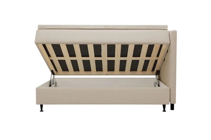 Hilton Plus Komplett sengepakke med oppbevaring 140x200 cm - Beige - Møbler - Senger - Enkeltsenger