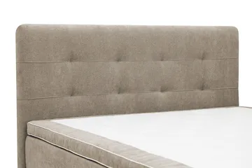 Hilton Premium Komplett Sengpakke 180x200 cm Kontinentalseng med Sengegavl - Lys Brun Stoff - Møbler - Senger - Kontinentalsenger