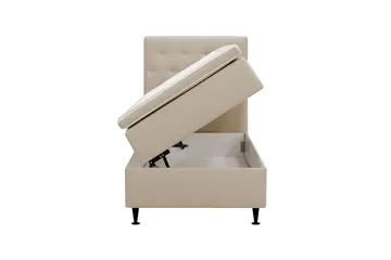 Hilton Plus Komplett sengepakke med oppbevaring 90x200 cm - Beige - Møbler - Senger - Enkeltsenger