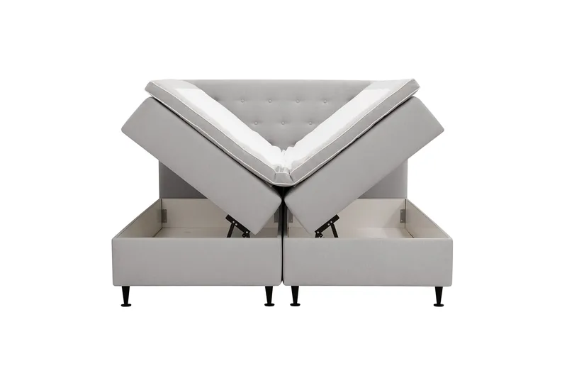 Hilton Plus Komplett sengepakke med oppbevaring 180x200 cm - Grå - Møbler - Senger - Kontinentalsenger