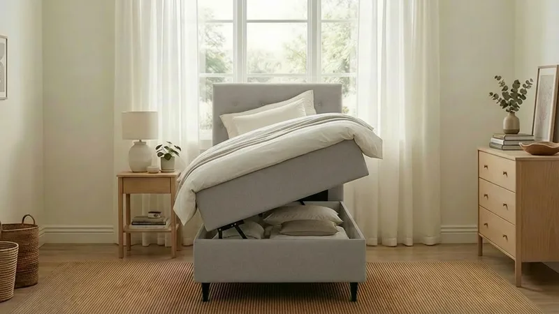 Hilton Plus Komplett sengepakke med oppbevaring 90x200 cm - Grå - Møbler - Senger - Senger med oppbevaring