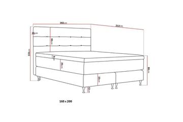 Hilton Premium Komplett Sengpakke 160x200 cm Kontinentalseng med Sengegavl - Beige Bouclé - Møbler - Senger - Kontinentalsenger