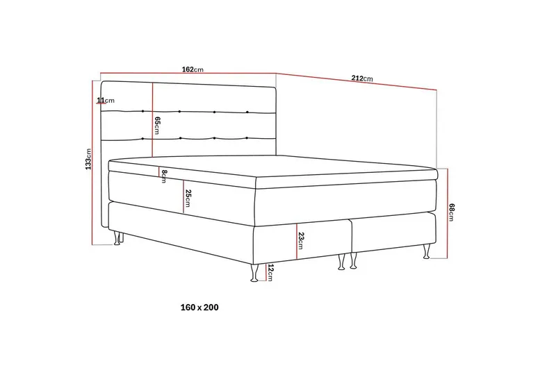 Hilton Premium Komplett Sengpakke 160x200 cm Kontinentalseng med Sengegavl - Beige Bouclé - Møbler - Senger - Kontinentalsenger