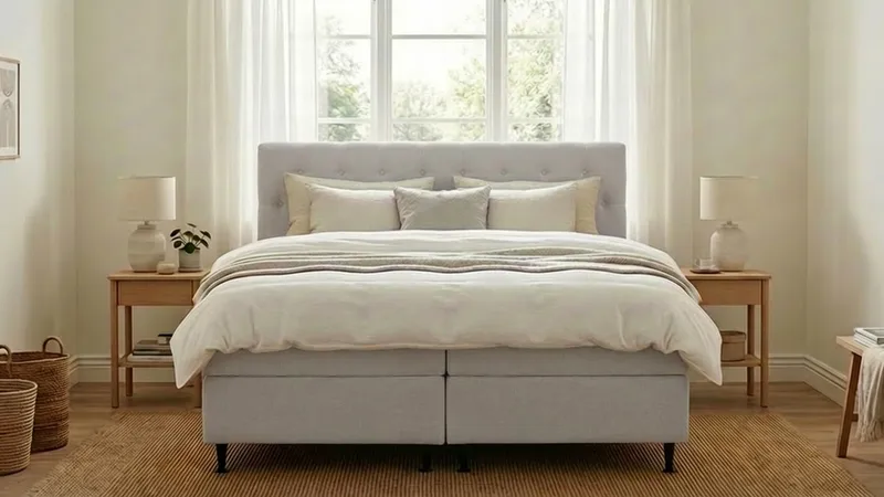 Hilton Plus Komplett sengepakke med oppbevaring 180x200 cm - Grå - Møbler - Senger - Senger med oppbevaring