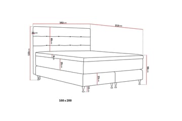 Hilton Premium Komplett Sengpakke 160x200 cm Kontinentalseng med Sengegavl - Beige Bouclé - Møbler - Senger - Kontinentalsenger