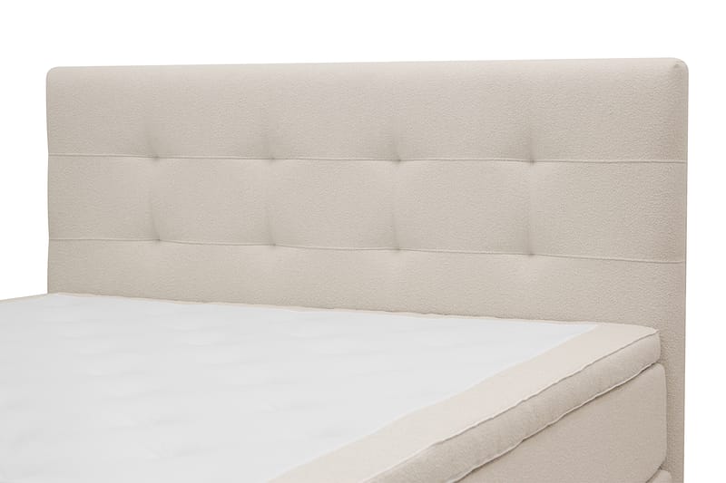 Hilton Premium Komplett Sengpakke 160x200 cm Kontinentalseng med Sengegavl - Beige Bouclé - Møbler - Senger - Kontinentalsenger
