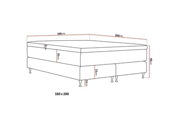 Hilton Premium Kontinentalseng 160x200 cm - Beige Bouclé - Møbler - Senger - Kontinentalsenger