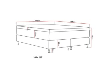 Hilton Premium Kontinentalseng 160x200 cm - Beige Stoff - Møbler - Senger - Kontinentalsenger