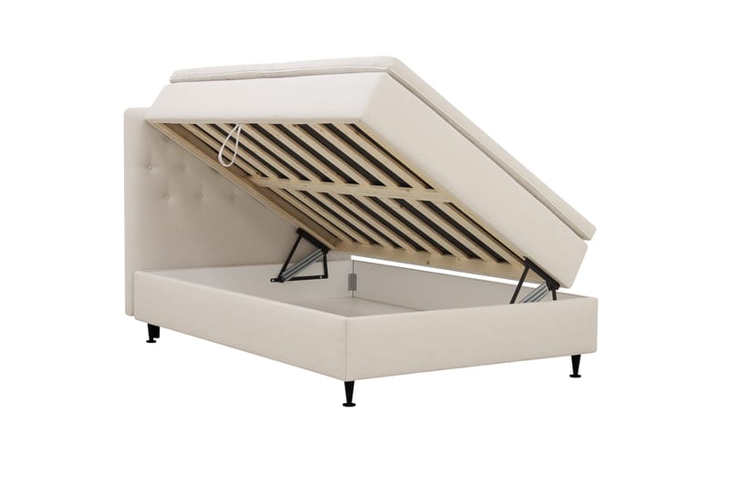 Hilton Plus Komplett sengepakke med oppbevaring 120x200 cm - Lys beige - Møbler - Senger - Kontinentalsenger