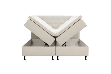 Hilton Plus Komplett sengepakke med oppbevaring 160x200 cm - Lys beige - Møbler - Senger - Kontinentalsenger