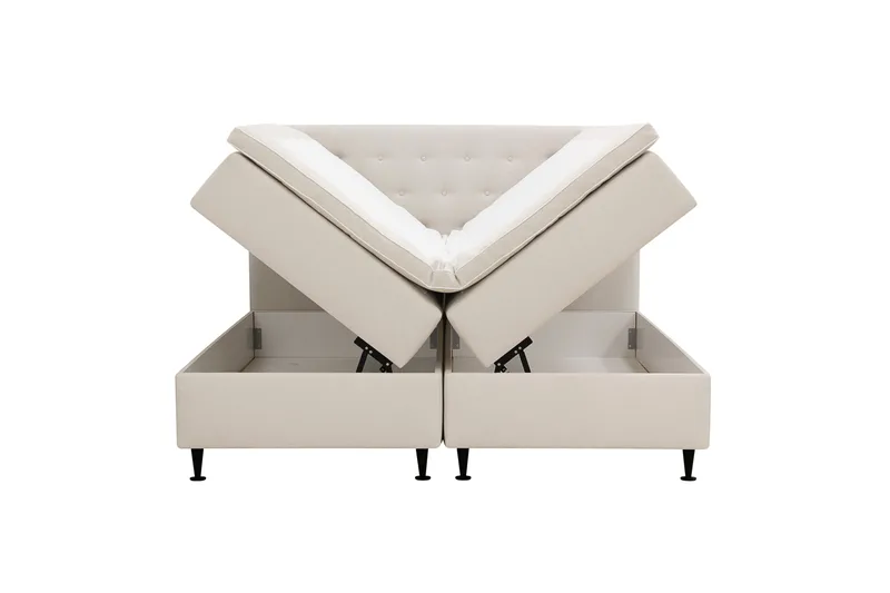 Hilton Plus Komplett sengepakke med oppbevaring 160x200 cm - Lys beige - Møbler - Senger - Kontinentalsenger