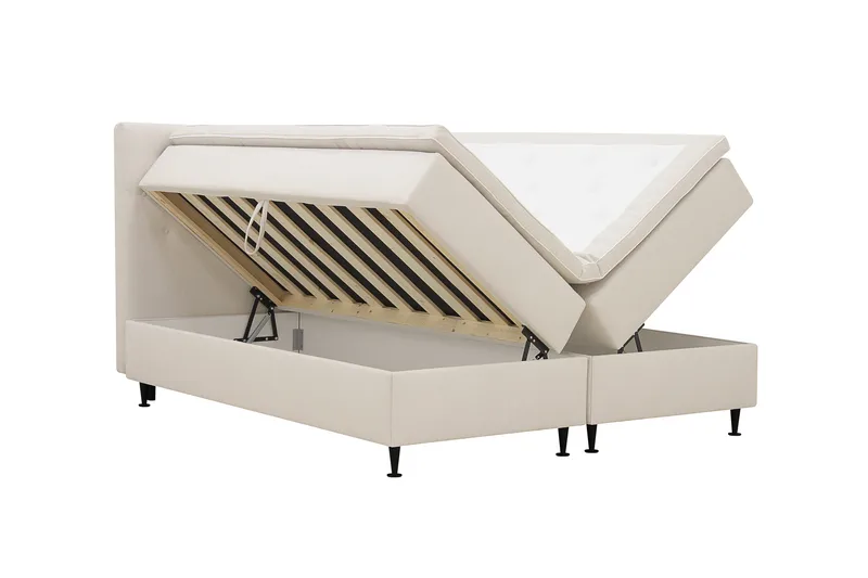 Hilton Plus Komplett sengepakke med oppbevaring 160x200 cm - Lys beige - Møbler - Senger - Kontinentalsenger