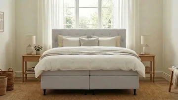 Hilton Plus Komplett sengepakke med oppbevaring 160x200 cm - Grå - Møbler - Senger - Senger med oppbevaring