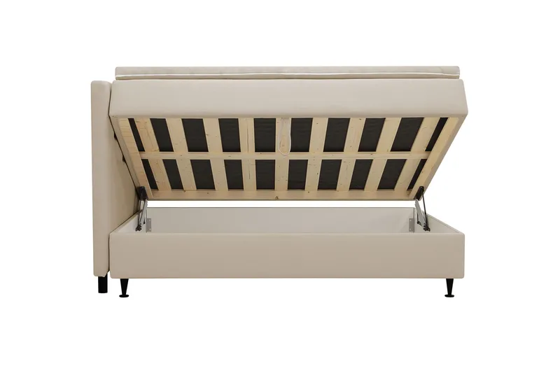 Hilton Plus Komplett sengepakke med oppbevaring 120x200 cm - Beige - Møbler - Senger - Enkeltsenger