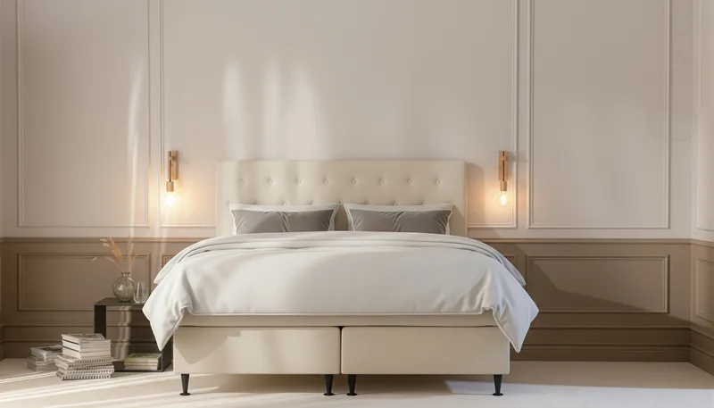 Hilton Plus Komplett Sengepakke 160x200 cm - Lys beige - Møbler - Senger - Kontinentalsenger