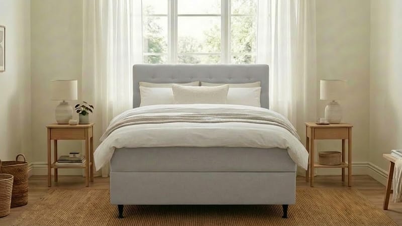 Hilton Plus Komplett sengepakke med oppbevaring 120x200 cm - Grå - Møbler - Senger - Senger med oppbevaring