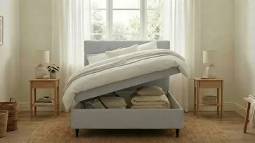 Hilton Plus Komplett sengepakke med oppbevaring 120x200 cm - Grå - Møbler - Senger - Senger med oppbevaring