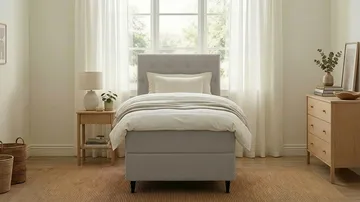 Hilton Plus Komplett sengepakke med oppbevaring 90x200 cm - Grå - Møbler - Senger - Senger med oppbevaring