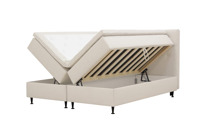 Hilton Plus Komplett sengepakke med oppbevaring 180x200 cm - Lys beige - Møbler - Senger - Senger med oppbevaring