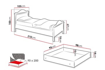 Hilts Sengeramme 90x200 cm - Grønn - Møbler - Senger - Sengeramme & sengestamme