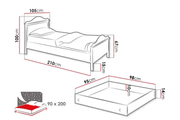 Hilts Sengeramme 90x200 cm - Grønn - Møbler - Senger - Sengeramme & sengestamme