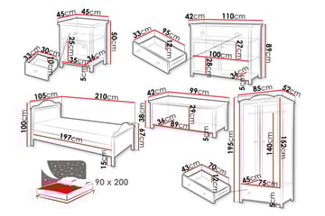 Hilts Soveromsmøbelsett - Brun/Beige - Møbler - Senger - Møbelsett til soverom
