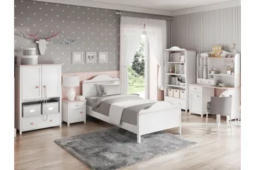 Hilts Soveromsmøbelsett - Hvit/Rosa - Møbler - Senger - Møbelsett til soverom