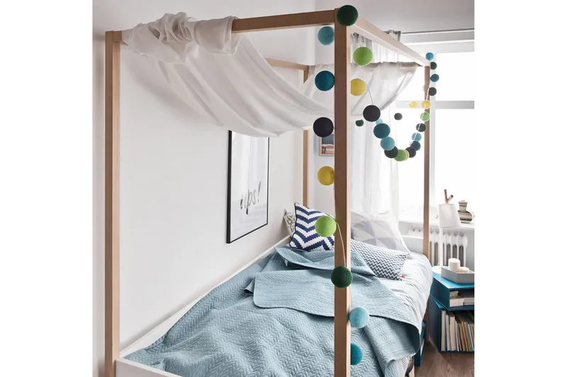 4YOU Seng 49x020 cm Hvit / Tre / Natur - VOX - Møbler - Senger - Himmelseng