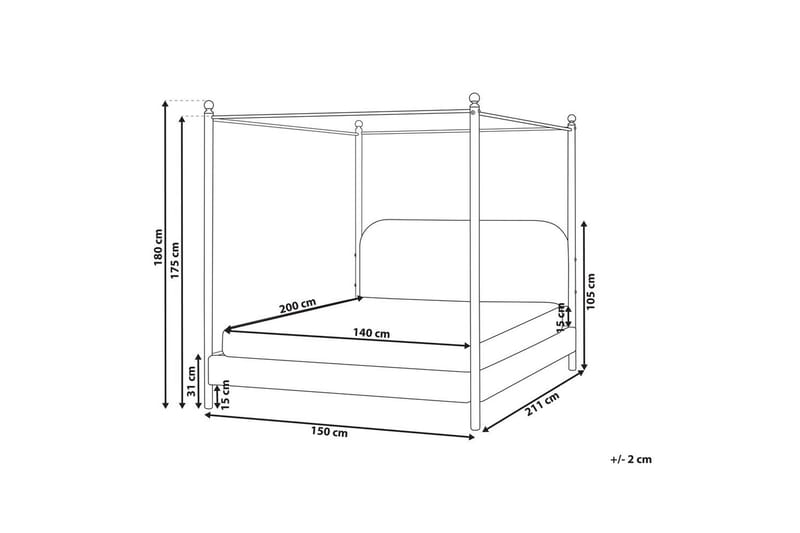 Himmelseng Dannemois - Beige, svart, 140x200 cm - Møbler - Senger - Himmelseng