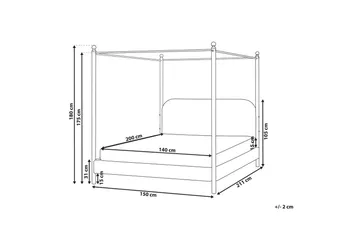 Himmelseng Dannemois - Hvit, Svart, 140x200 cm - Møbler - Senger - Himmelseng