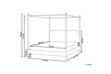 Himmelseng Dannemois - Hvit, Svart, 160x200 cm - Møbler - Senger - Himmelseng