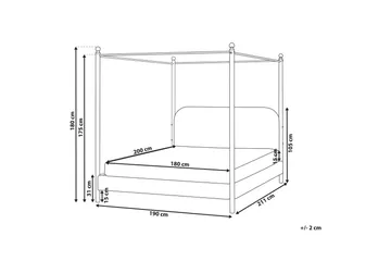Himmelseng Dannemois - Hvit, Svart, 180x200 cm - Møbler - Senger - Himmelseng