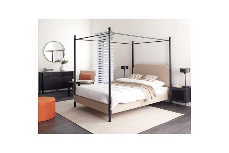 Himmelseng Dannemois - Taupe, svart, 140x200 cm - Møbler - Senger - Himmelseng