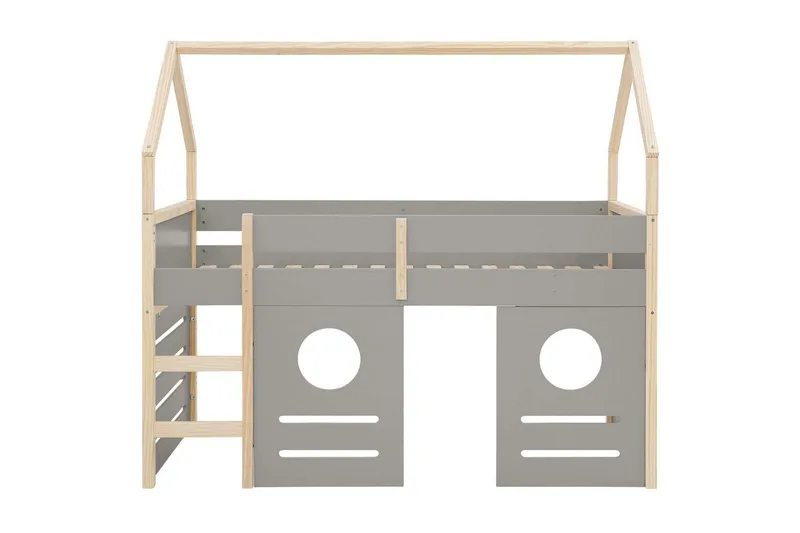 Himmelseng Square Line med panel Grå - Grå - Møbler - Senger - Himmelseng