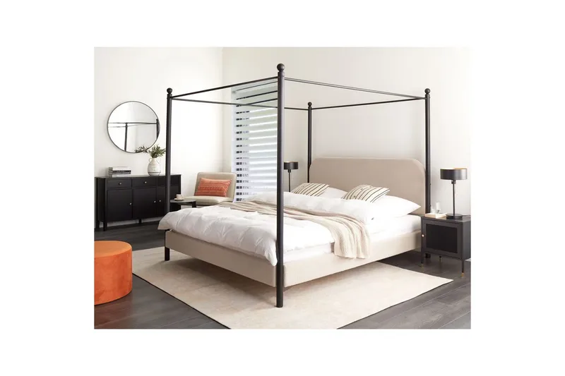 Himmelssäng Beige, Black 180x200 - Møbler - Senger - Himmelseng