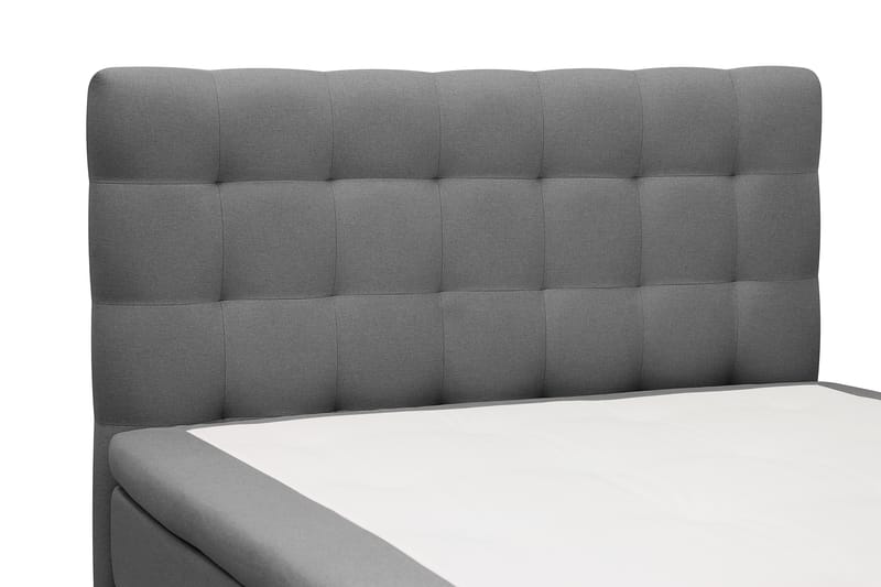 HVILA Classic komplett sengepakke 120x200 cm, kontinentalseng med rutete sengegavl - Grå - Møbler - Senger - Kontinentalsenger