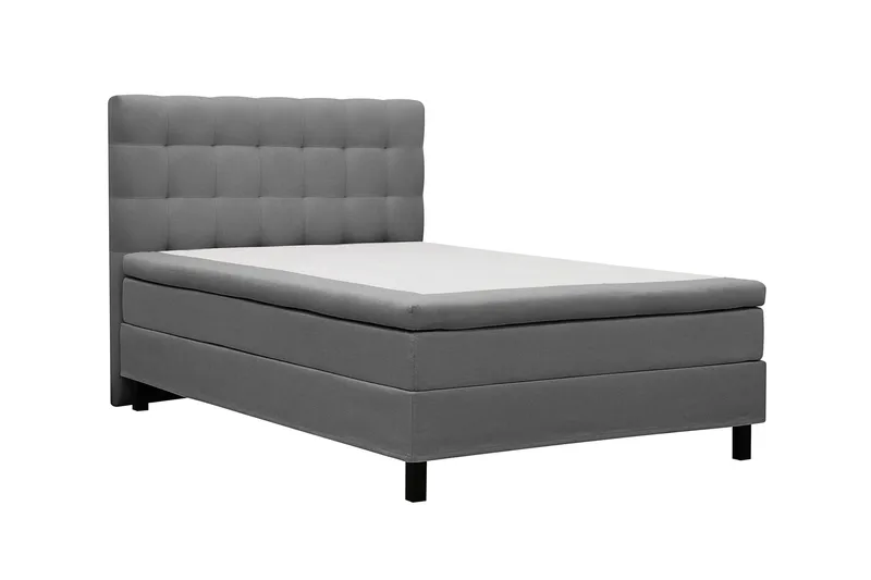 HVILA Classic komplett sengepakke 120x200 cm, kontinentalseng med rutete sengegavl - Grå - Møbler - Senger - Kontinentalsenger