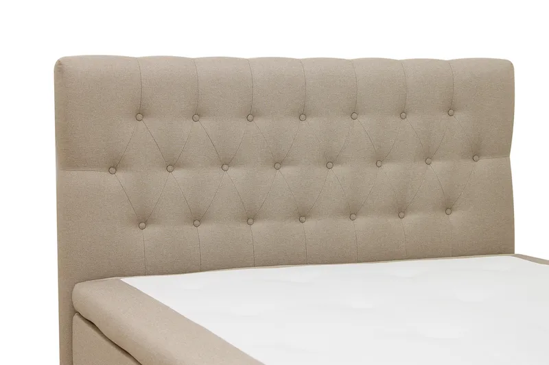 HVILA Classic komplett sengepakke 140x200 cm, kontinentalseng med diamantmønstret sengegavl - Beige - Møbler - Senger - Kontinentalsenger