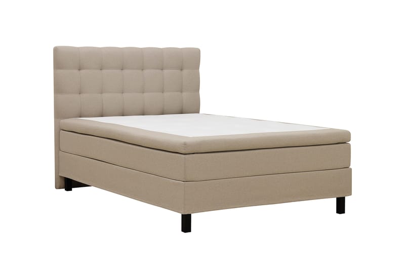 HVILA Classic komplett sengepakke 140x200 cm, kontinentalseng med rutete sengegavl - Beige - Møbler - Senger - Kontinentalsenger