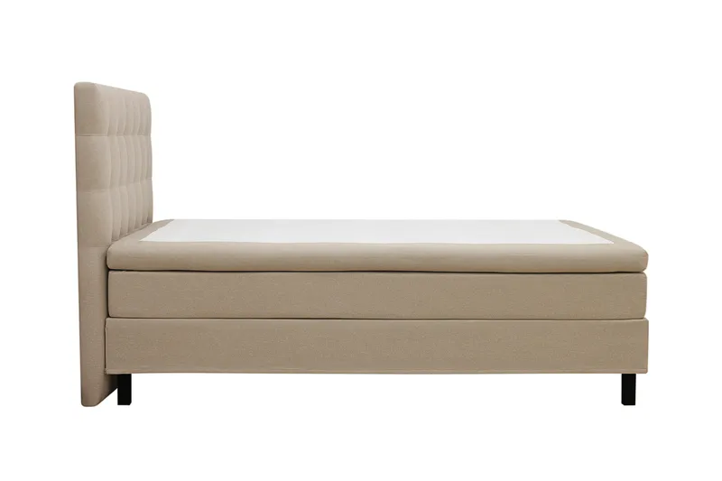 HVILA Classic komplett sengepakke 140x200 cm, kontinentalseng med rutete sengegavl - Beige - Møbler - Senger - Kontinentalsenger
