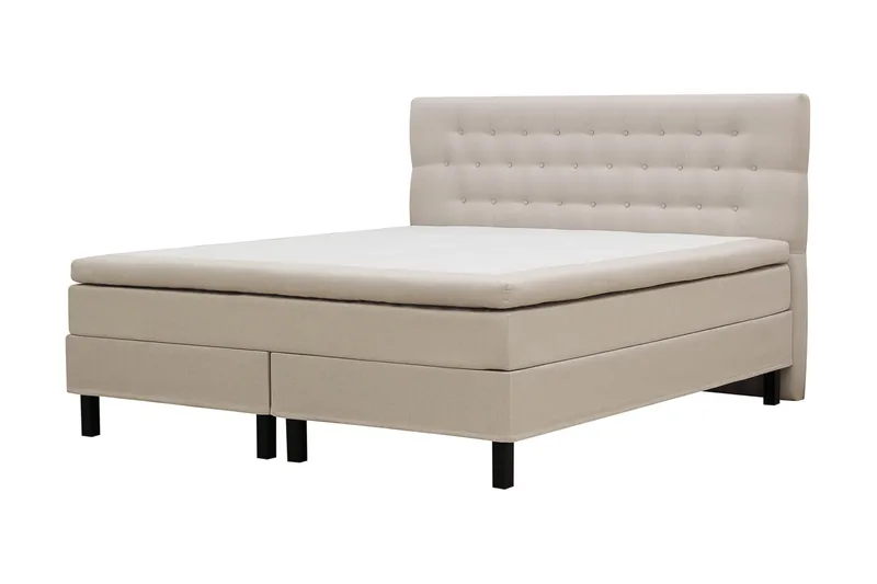 HVILA Classic komplett sengepakke 160x200 cm kontinentalseng med diamantmønstret sengegavl - Beige - Møbler - Senger - Kontinentalsenger