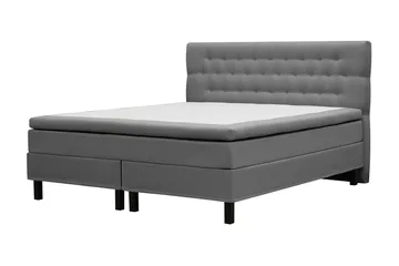 HVILA Classic komplett sengepakke 160x200 cm kontinentalseng med diamantmønstret sengegavl - Grå - Møbler - Senger - Kontinentalsenger