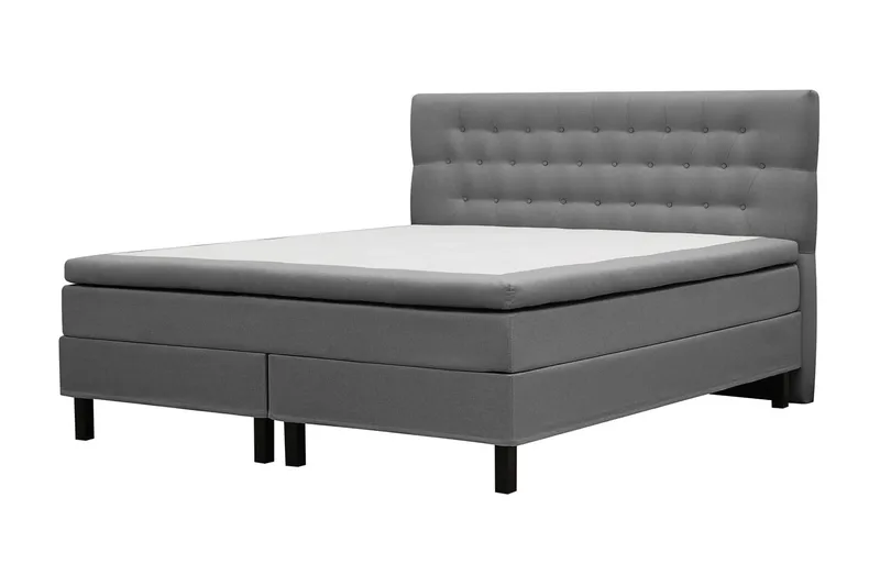HVILA Classic komplett sengepakke 160x200 cm kontinentalseng med diamantmønstret sengegavl - Grå - Møbler - Senger - Kontinentalsenger