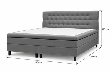 HVILA Classic Komplett sengepakke 160x200 cm Kontinentalseng med diamantmønstret sengegavl - Grå - Møbler - Senger - Kontinentalsenger